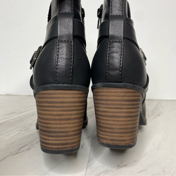 Korks Kork Ease Heidi Black Stacked Heel Bootie 8 1/2 M - Picture 4 of 15